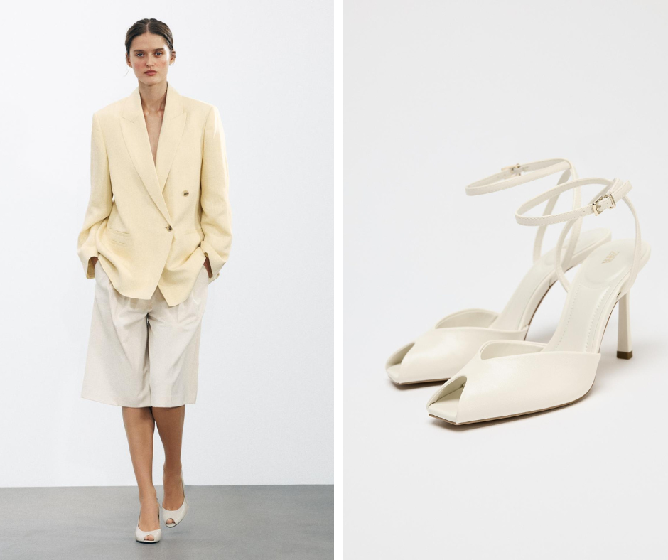 model nosi peep toe štikle iz Zare
