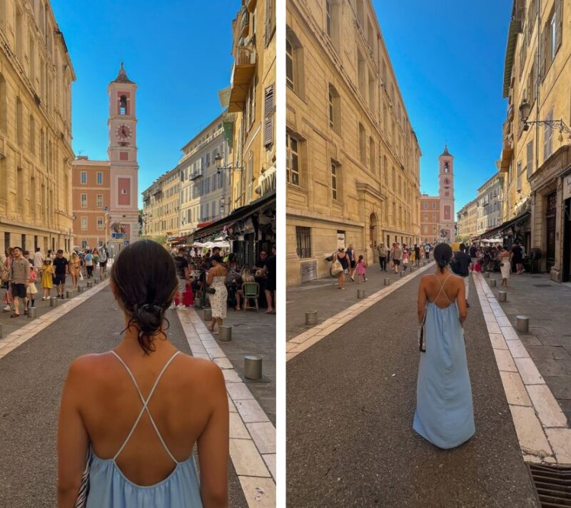 model stoji u Nici, Francuska