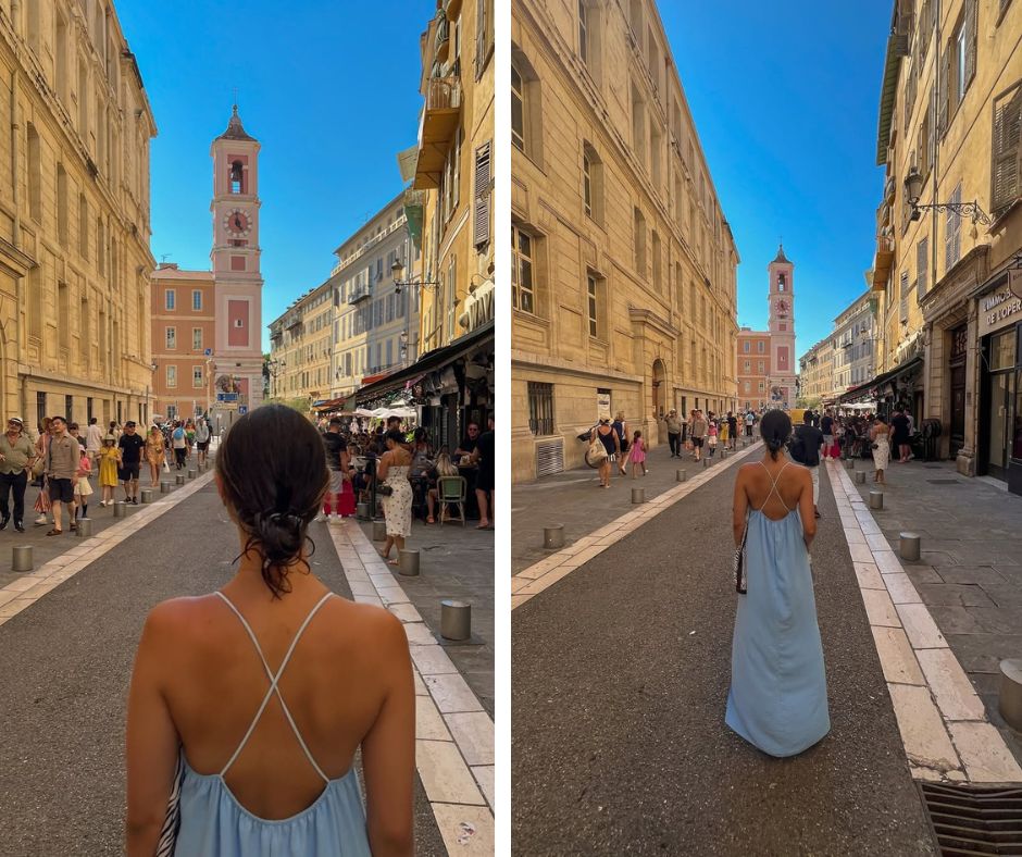 model stoji u Nici, Francuska