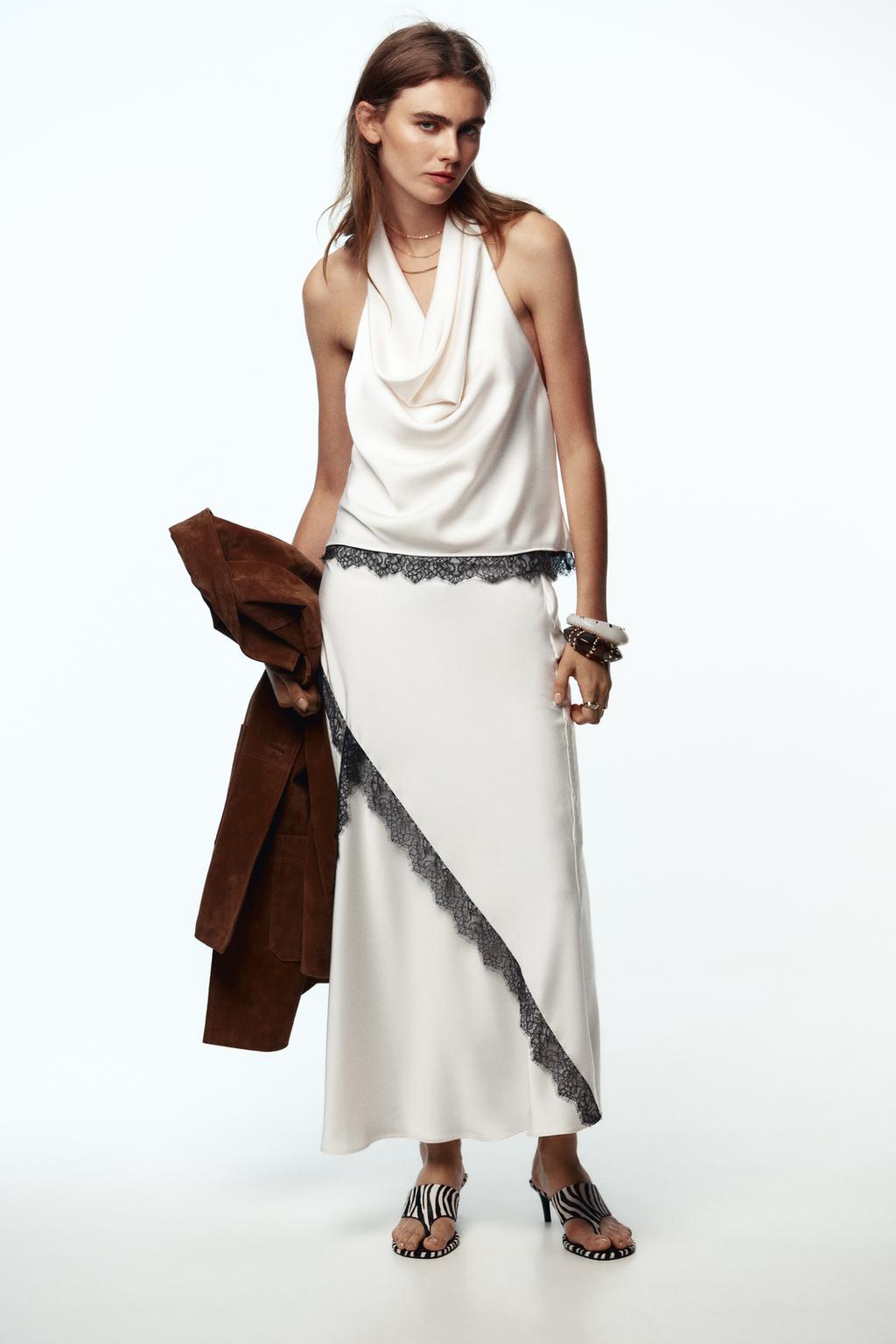 Zara set od čipke i satena