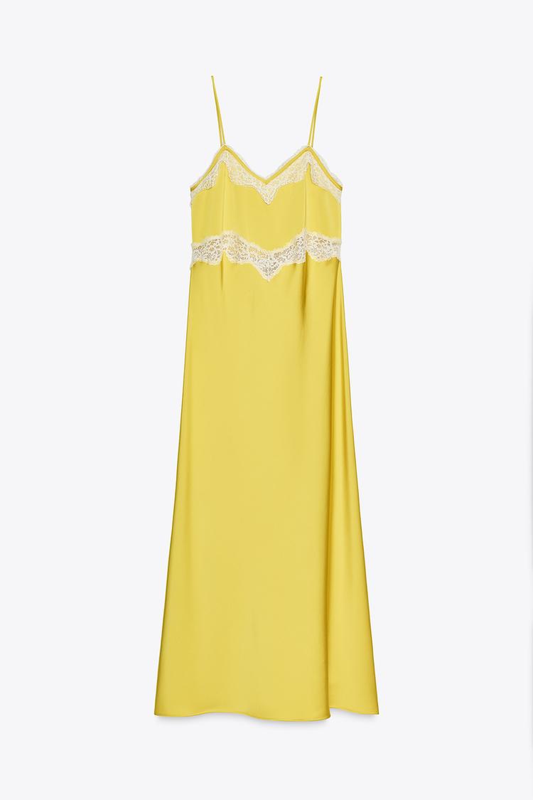 Zara haljina od čipke i satena