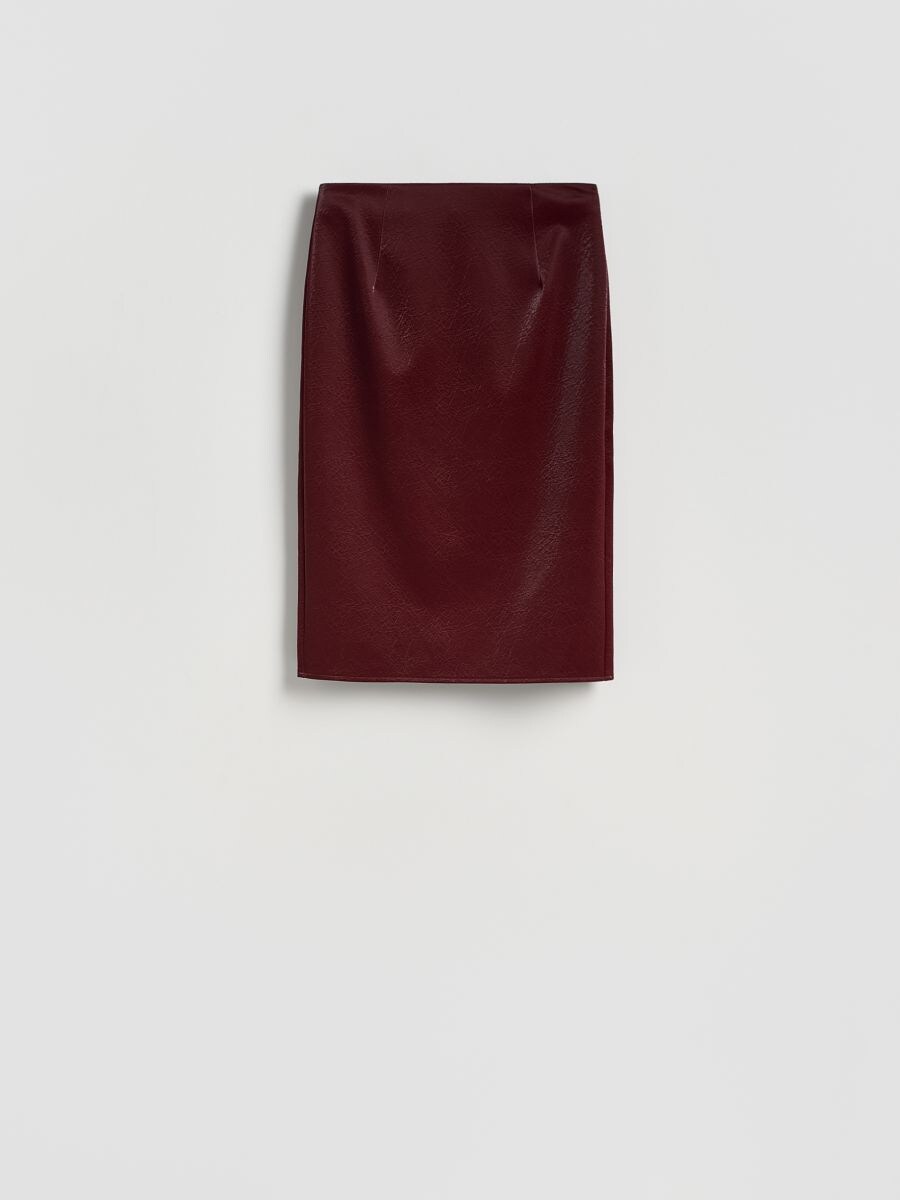 Bordo suknja od veštačke kože Reserved