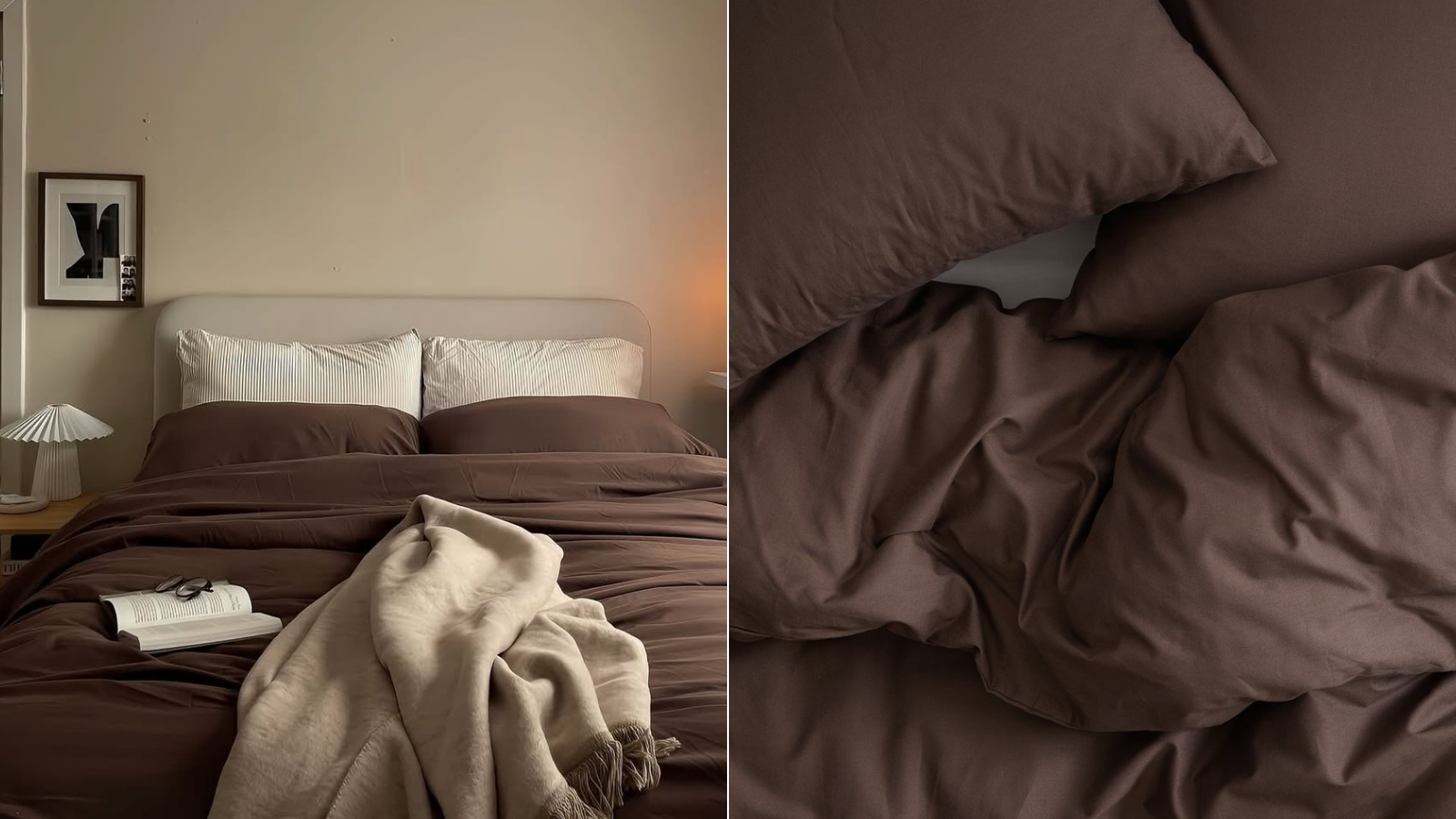 Braon posteljina stvara osećaj luksuza