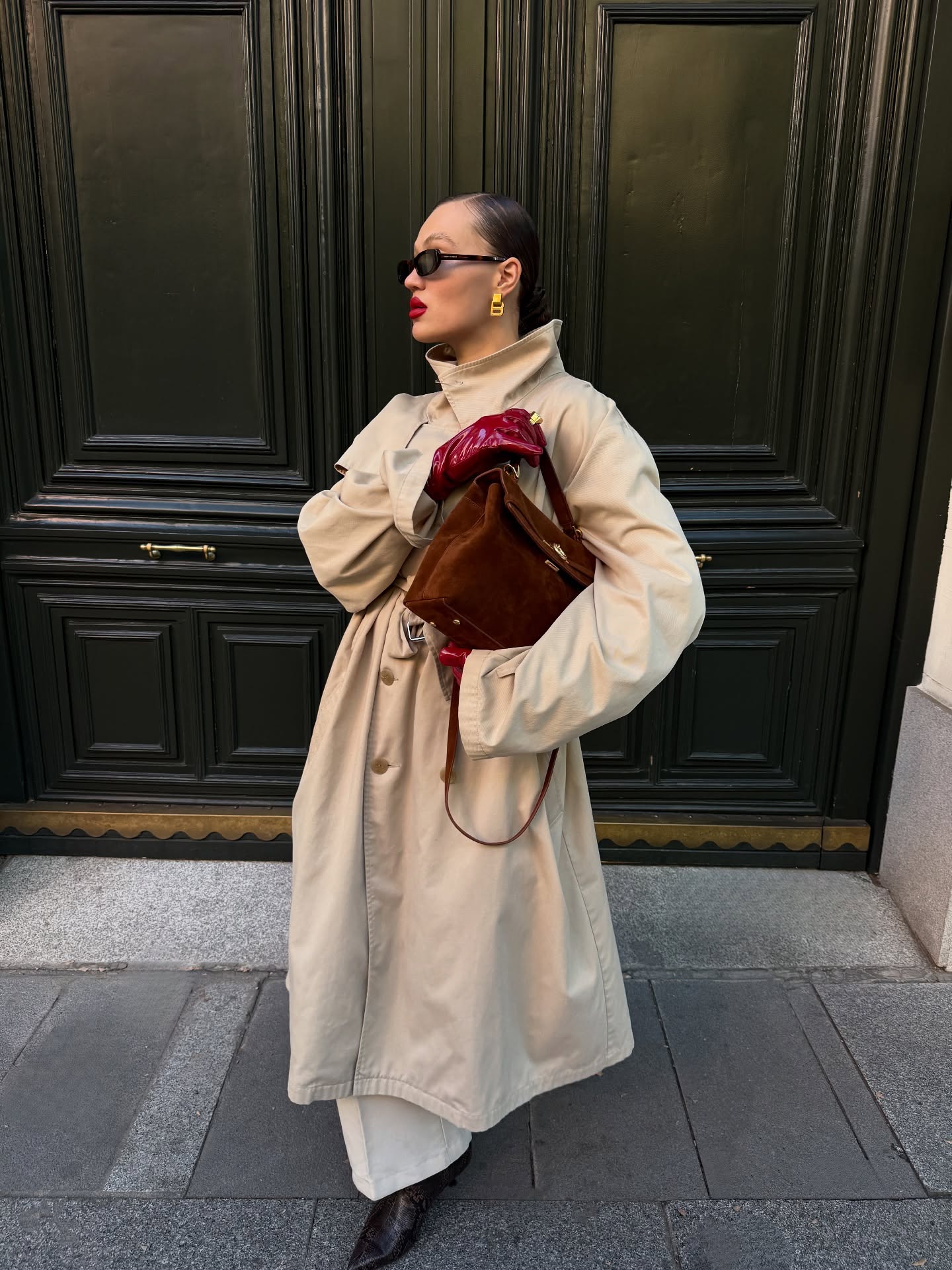 Kožne rukavice u boji zimski trend