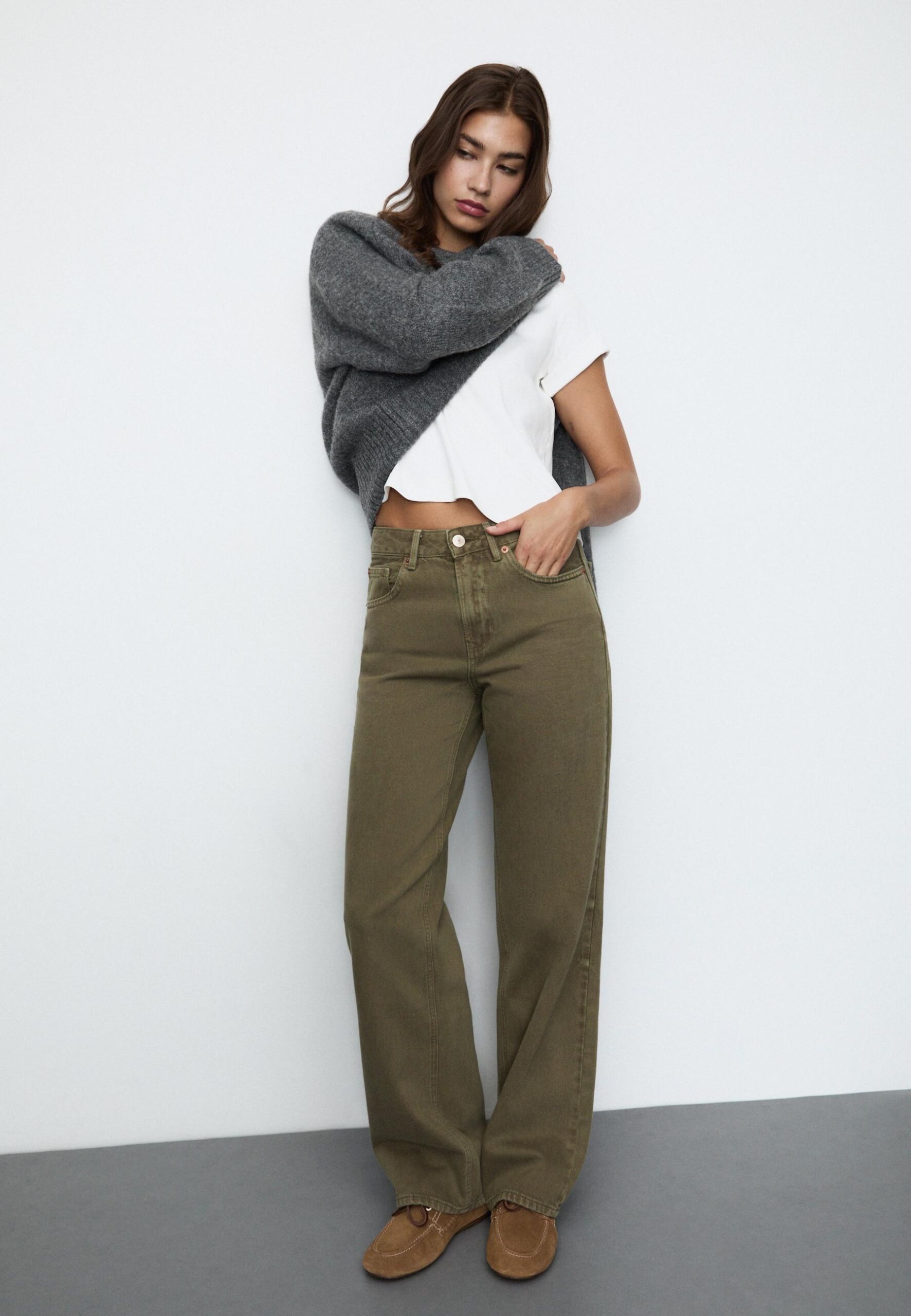 Stradivarius maslinasto zelena