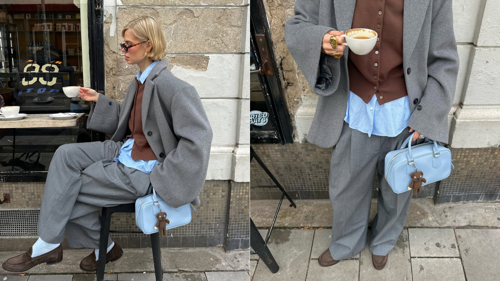 Svetloplava boja u jesenjim kombinacijama je in