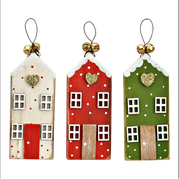 Novogodišnji ukras KUĆICA SA PRAPORCIMA (Više vrsta)