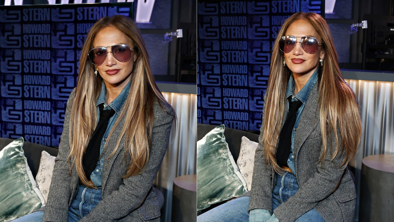 Jennifer Lopez double denim look